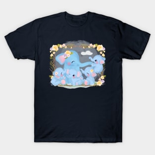 elephant family cartoon T-Shirt